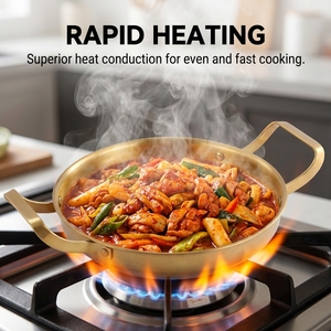 Sartén para Paella de Acero Inoxidable Pulido Estilo Coreano FLEY, Resistente al Calor, para Uso Doméstico, en Restaurantes y Comercial - Product Image 2