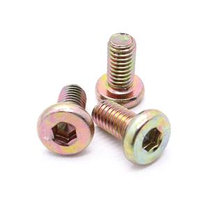 Hochwertige M6*10 Stahlbolzen mit Farbzinkbeschichtung, Innensechskant, Flachkopf, Rundkopf, Sechskantschraube, Rostbeständiger Industrieller Befestigungsmittel - Product Image 2