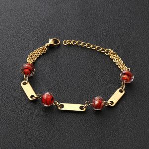 Pulsera de Acero Inoxidable Chapada en Oro de 18k al por Mayor, Brazaletes con Diseño de Elefante y Cadena de Bolas - Product Image 6