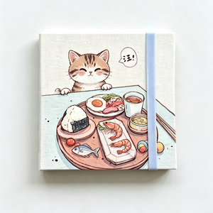 <span class=keywords><strong>Mini</strong></span> carnet de croquis carré mignon avec motif chat aquarelle, couverture rigide personnalisée, carnet de dessin vierge pour artistes - Product Image 2