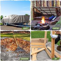 Bâche imperméable robuste 8 x 10 pieds, épaisseur 10 mil, housses de protection pour meubles d'extérieur, bâche isolante en plastique pour le camping