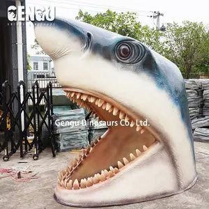 Feita à mão alta simulação 3d fibra de vidro tubarão boca