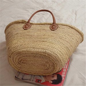 Grandi Borse Intrecciate Ultima Moda Donna con Borchie Sacche 2 in 1 Leggere a Tracolla in Lino Lussuoso e Paglia - Product Image 6