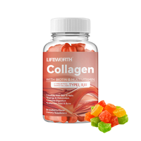 Lifeworth Acide hyaluronique végétalien en forme de coeur Bonbon Ours gommeux Vitamine C Collagène Infusé Sodium Hyaluronate Gummies Poudre