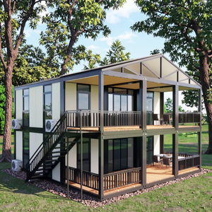 Maison conteneur pliable extensible moderne de 3 à 5 chambres à coucher Panneau sandwich en bois et acier Cadre modulaire pour appartement, bureau, hôtel - Product Image 3