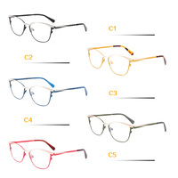 Gafas de Diseño Modernas para Mujer con Diferentes Colores, Montura Óptica Metálica Vintage Colorida para Mujer
