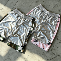 Shorts de basket-ball Bermuda 3/4 personnalisés OEM pour hommes, patchwork camouflage, cordon de serrage, décontractés, amples, pour la course à pied, streetwear, shorts de sport