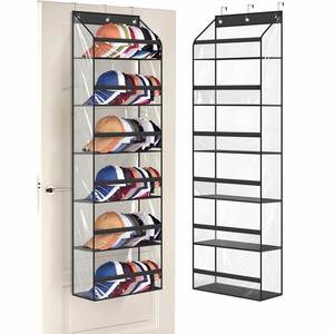 Clear Hat Storage Organizer Large Capacity Over the Door Hanging Organizer for Baseball Caps Hat Racks Storage for Closet/Wall - Product Image 1