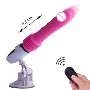 Ferngesteuerte Ausziehbare Automatische Rosa Silikon Großer Penis Masturbations-Pumpenpistole Damen Sex Dildo Maschine Massage - Product Image 1