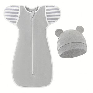 Gigoteuse pour bébé de 3 à 6 mois, gigoteuse de transition avec bras en haut, avec poignets amovibles et fermeture éclair bidirectionnelle - Product Image 3