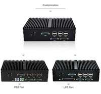 Qotom precio bajo 7 puertos RS232 Com barato integrado sin ventilador Industrial PC placa base Mini PC
