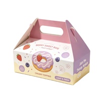 Boîte d'emballage jetable imprimée pour beignets, pour boulangerie, à emporter, boîte en papier biodégradable, personnalisée pour les beignets