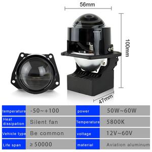 Faro Proyector Bi-LED K207 de Alta Calidad, 55W, 2 Pulgadas, Haz de Luz Láser, Lámpara Antiniebla LED H4, IP68 Impermeable, 55000LM, 6000K, Universal - Product Image 3