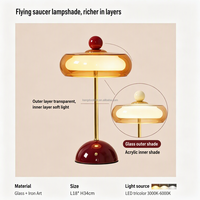 Lampe de table en verre à commande tactile, lampe de chevet en fer colorée de style nordique rétro, lampe de bureau à intensité variable 3000K-6000K pour la chambre à coucher, décoration de la maison