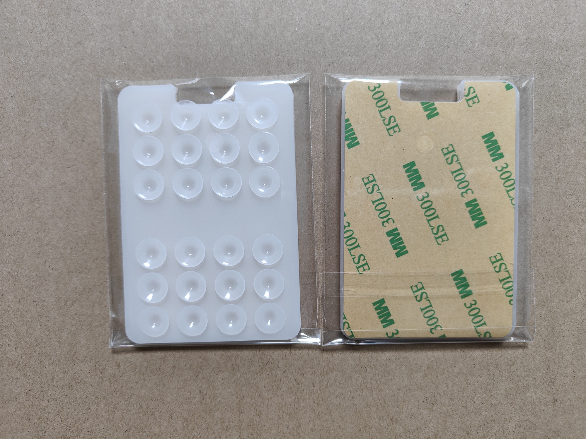 White Card insertion, single-sided suction cup, logo