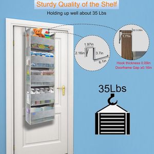 Over The Door Organizer 5 Shelves 10 Pockets Heavy Duty Hanging <b>Storage</b> For Behind Doors On Walls - Product Image 5