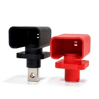 Connecteur carré en cuivre pour borne de batterie de stockage d'énergie, traversant le mur, avec boîtier ignifuge PA et couvercle de protection