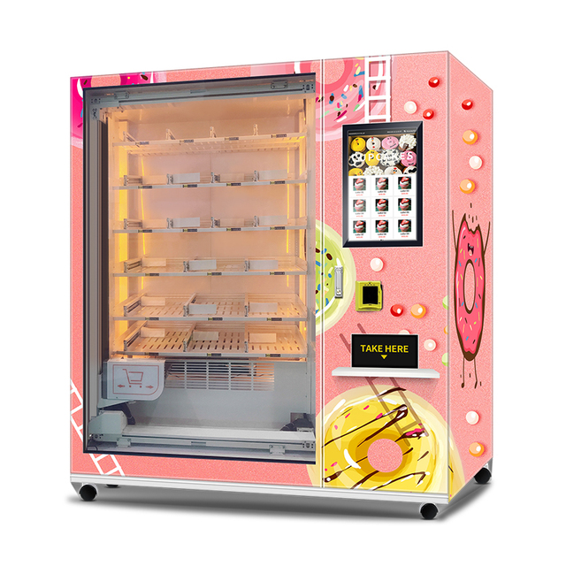 Haloo Vending Machine Supplier Large Capacity Cupcake ATM Cupcake Vending Machine With Refrigeration and Elevator System