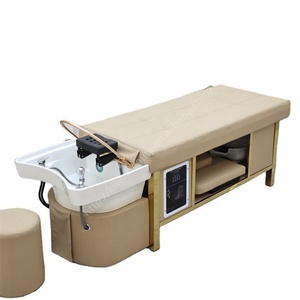KISEN Multifunctional Hair Salon Furniture Head Spa Shampoo <b>Bed</b> Reclining Electric Luxury Massage Shampoo <b>Bed</b> for Hair Salon - Product Image 1