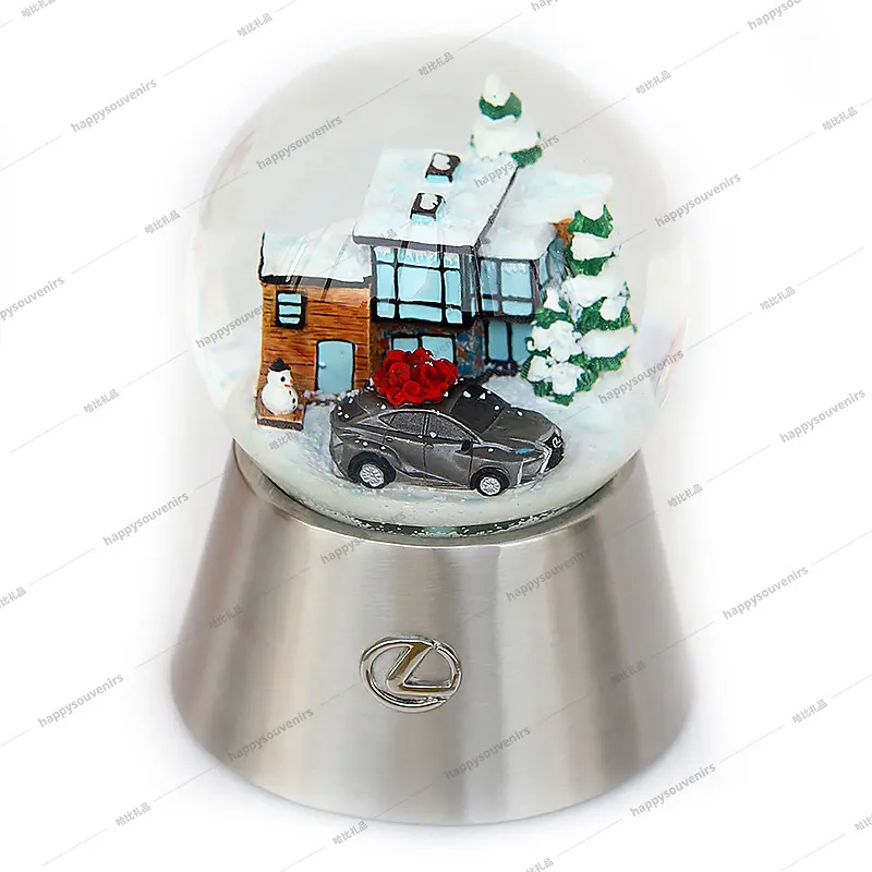قاعدة معدنية مصابيح ببطاريات لعيد الميلاد تعمل سنو غلوب الفاخرة كرة الثلج المياه الإلكترونية الموسيقى سنو غلوب