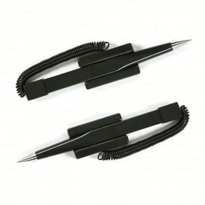 Bolígrafo de tubo al por mayor con logotipo personalizado, bolígrafo de seguridad con espiral para mostrador de hotel, soporte de escritorio negro para bolígrafos - Product Image 3
