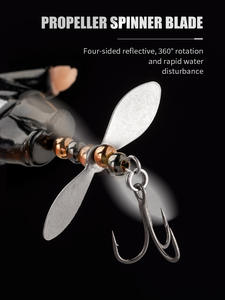 Señuelo flotante de pesca con hélice de silicona y lentejuelas, tipo Thunder Frog, para barbo y lubina, cebo vivo con anzuelos - Product Image 4