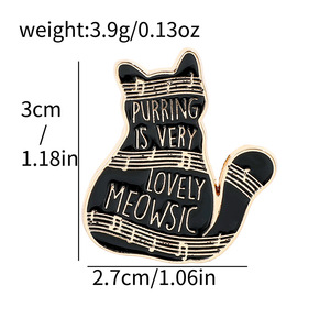 Bros Pin Enamel Kucing Hitam Lucu Custom Grosir untuk Tas dan Pakaian - Product Image 2