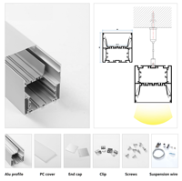 Services de découpe et de pliage sur mesure de profilés en aluminium LED de 1m, 2m, 3m pour décorations, éclairage linéaire suspendu ou encastré