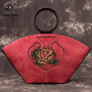 Bolso de Mano Andong para Mujer, de Cuero Vacuno Genuino, Elegante, Retro, Bandolera, con Asa Superior - Product Image 1