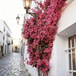 Fleurs <span class=keywords><strong>en</strong></span> soie Bougainvilliers artificielles <span class=keywords><strong>en</strong></span> forme de triangle, fleurs de prune Bougainvilliers pour la décoration de mariage - Product Image 2