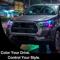 Ensemble de phares RGB Hilux Revo Rocco 2021 2022 2023 2024 avec contrôle par application téléphonique, 1 paire gauche et droite pour mise à niveau