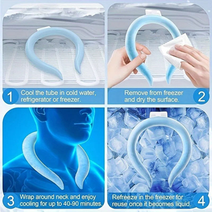 Cincin Pendingin Leher PCM Logo Kustom Grosir, Tahan Lama, Ringan, Dapat Dipakai, Paket Dingin untuk Mengatasi Panas Musim Panas, Berkemah di Luar Ruangan - Product Image 4