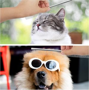 Peine para Mascotas de Doble Cara de Metal Plateado, Acero Inoxidable, para Perros y Gatos, Peine Antipulgas, Cepillo para el Cuidado de Mascotas - Product Image 4