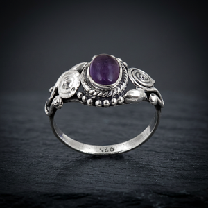 New Arrival Ethnic <b>Silver</b> Jewelry 925 <b>Silver</b> <b>Amethyst</b> <b>Ring</b> for Wedding Party and Anniversary Gemstone <b>Ring</b> - Product Image 1