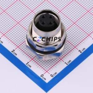 C12B-FSD-RM1-4 Circular (Cable) Connector Through hole Component (THT) Connector M12 4P Female Straight - Product Image 1