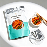 Sacs Doypack en aluminium de haute qualité, imprimés sur mesure, refermables, avec fermeture éclair et trou de suspension, pour cornichons marinés et choucroute