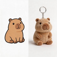 Porte-clés Capybara brodé mignon du Nouvel An, jouet en peluche douce en coton, rembourrage en coton PP, cadeau anti-stress pour enfants, décoration de la maison