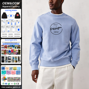 เสื้อสเวตเชิ้ตผู้ชายแบบปักลายตามสั่ง ผ้าคอตตอน 80% โพลีเอสเตอร์ 20% ป้องกันการเป็นขุย แต่งแถบข้างแบบแพทช์เวิร์ค หรูหรา - Product Image 1