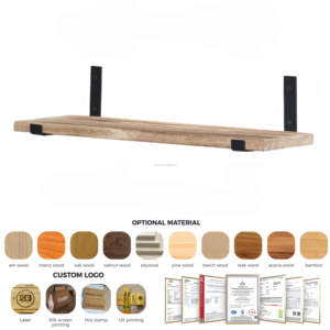 Estante de Almacenamiento Decorativo de Pared, Estantería de Madera, Estantes Flotantes de Pared para Dormitorio, Sala de Estar - Product Image 2