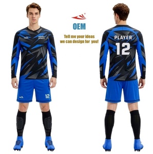 Ensemble de maillot et pantalon rembourrés pour gardiens de but, tenue de football personnalisée sublimée, uniforme de football pour enfants - Product Image 2