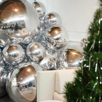 Grande boule miroir gonflable multicolore pour événements et fêtes, décorations de fond, ballon brillant géant suspendu, tailles personnalisées