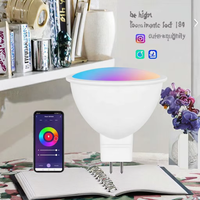 Ampoule LED sans fil Tuya Smart RGB+CCT 5W compatible avec Google Assistant, télécommande, culot GU10/E27/GU5.3, dimmable, garantie 3 ans