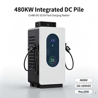 Station de recharge rapide DC intégrée 480 kW pour véhicules électriques, montée au sol, chargeur DC GBT CCS1 CCS2 IP54 4G Ethernet pour flotte commerciale