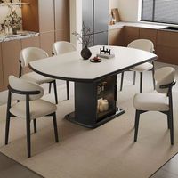 Premium Chic Design Aufbewahrung Esstisch Moderner chinesischer Stil Ausziehbar von ovalen bis runden Essential Home Dining Set