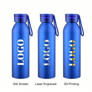 Nouvelle bouteille d'eau en aluminium de 600 ml, sans BPA, de qualité alimentaire, pour le cyclisme, le sport et les voyages, avec bouchon à vis - Product Image 2