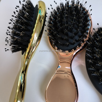 Kit d'extension de cheveux roses Logo personnalisé Mini brosse à cheveux brosse à cheveux démêlante pour cheveux secs et humides petite taille voyage