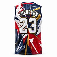 Maillot de basketball personnalisé à impression intégrale par sublimation, motif graphique, pour tenue d'équipe de crossover
