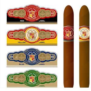 맞춤형 개인 로고 스티커 시가 밴드 종이 링 스티커 라벨 인쇄 엠보싱 시가 라벨 - Product Image 5