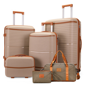 Juego <span class=keywords><strong>de</strong></span> Maletas Rígidas <span class=keywords><strong>de</strong></span> 6 Piezas, Color Rosa, con Bolsa <span class=keywords><strong>de</strong></span> Lona, Detalles en Cuero, Maletas <span class=keywords><strong>de</strong></span> Viaje con Ruedas, Estuche Rígido <span class=keywords><strong>de</strong></span> Lujo - Product Image 4