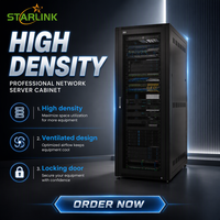 Armoire de serveur Starlink 32U 19 pouces 600*600mm, armoire réseau verrouillable pour télécommunications et centre de données